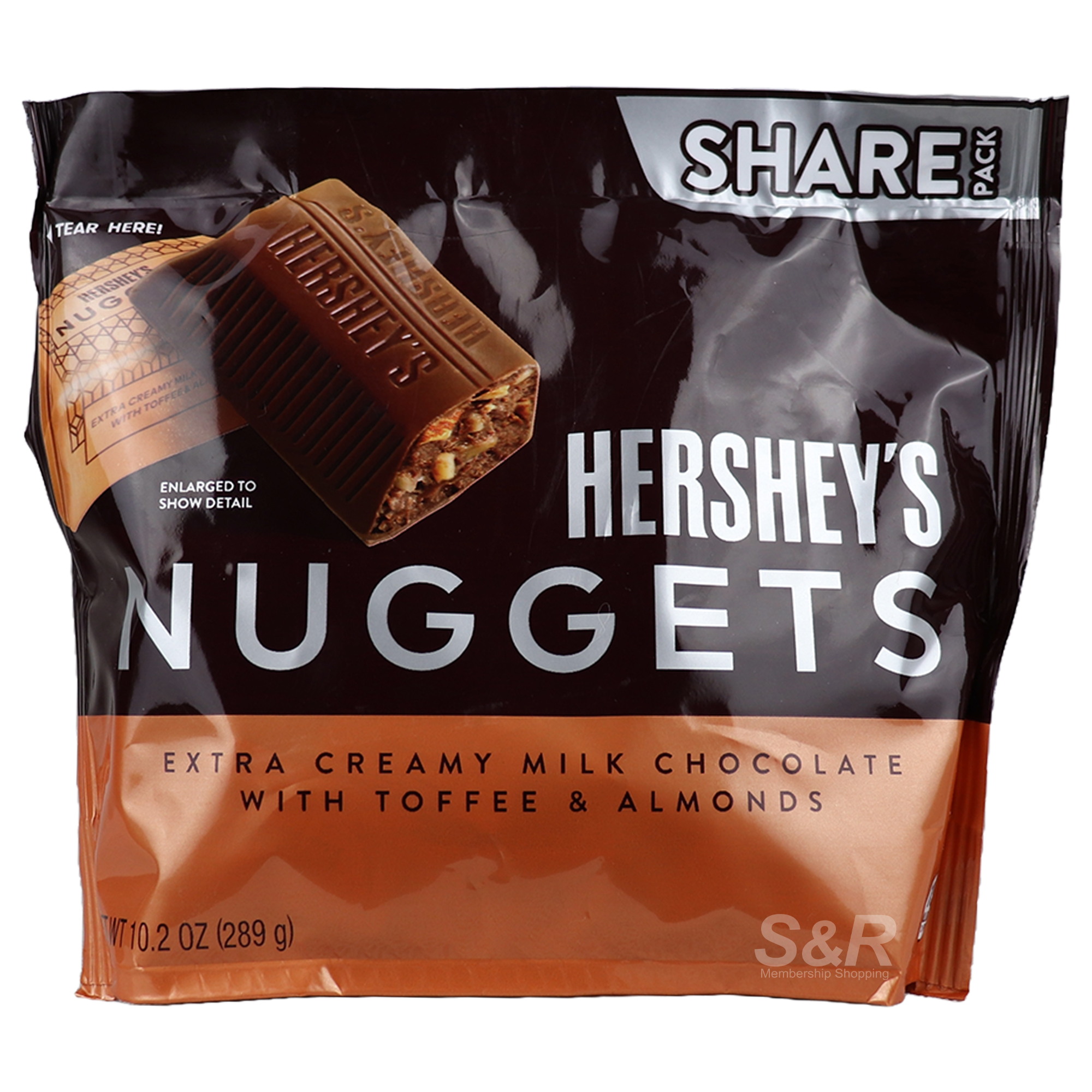 Hershey's Nuggets Milk Chocolates with Toffee and Almonds 289g Hershey's Nuggets Milk Chocolates with Toffee and Almonds 289g